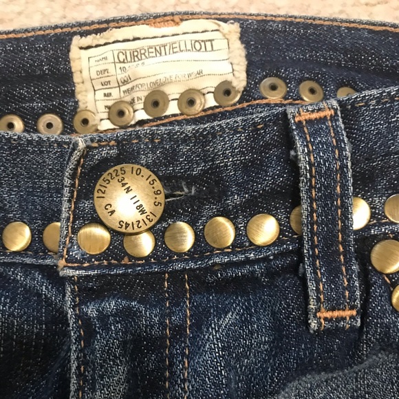 Current Elliott gold studded jeans - Picture 7 of 15